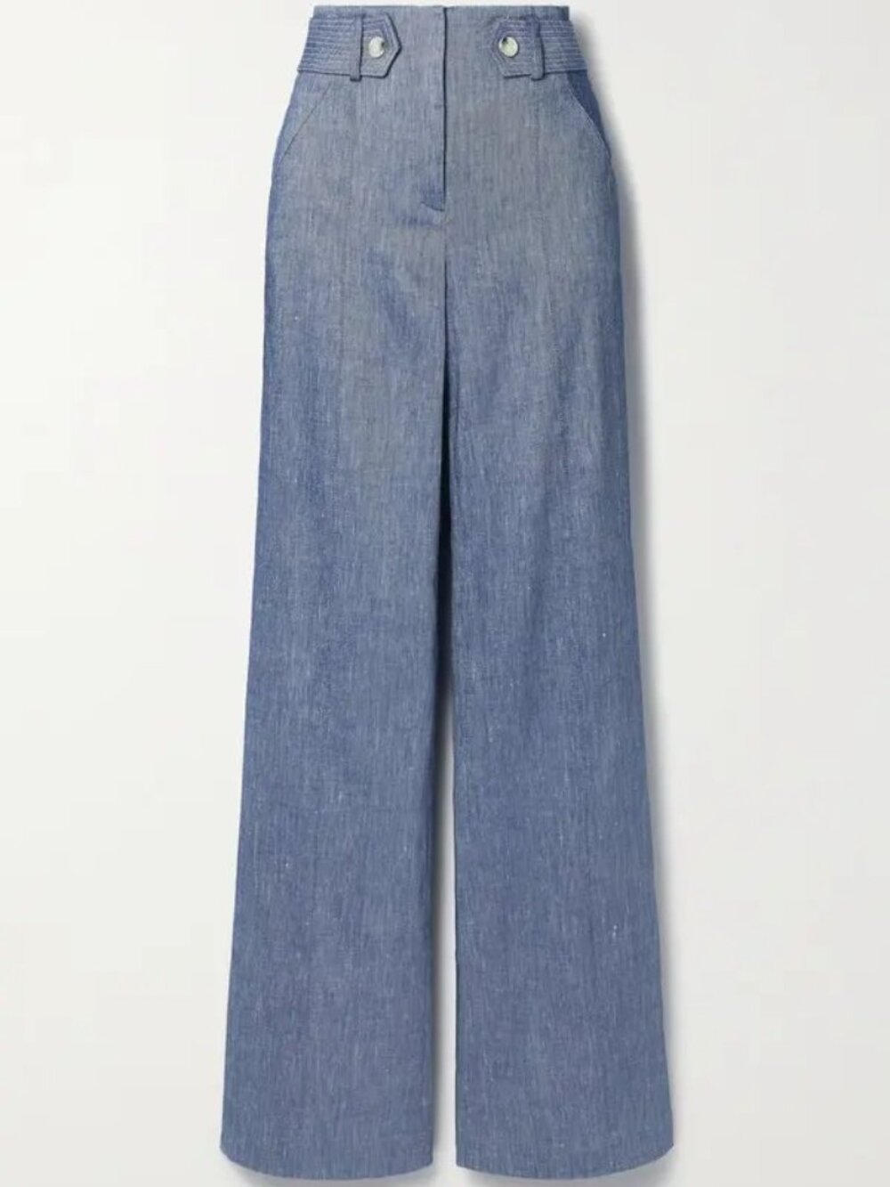 Veronica Beard Sunny Pant Wide Leg Linen Blend Blue Sz 16